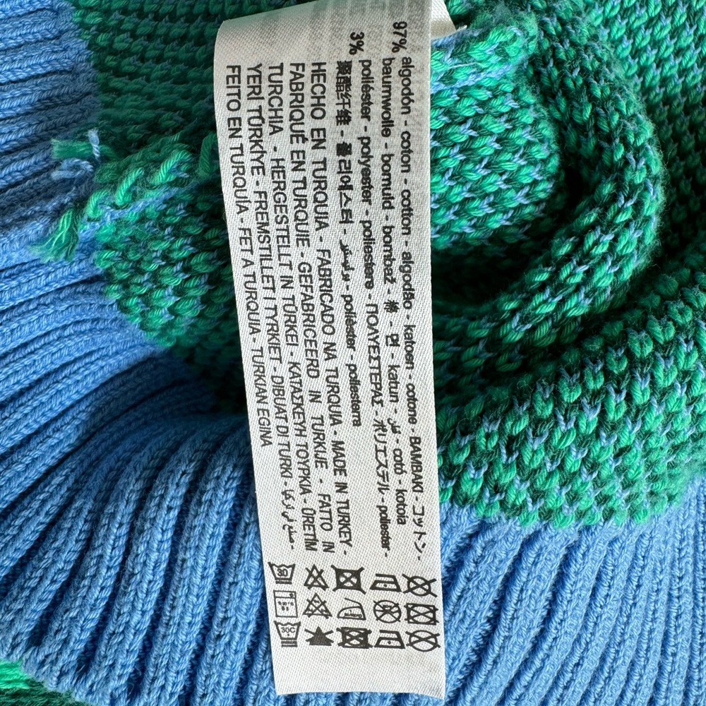 Zara Blue and Green Patterned Cardigan - Picture 8 of 9